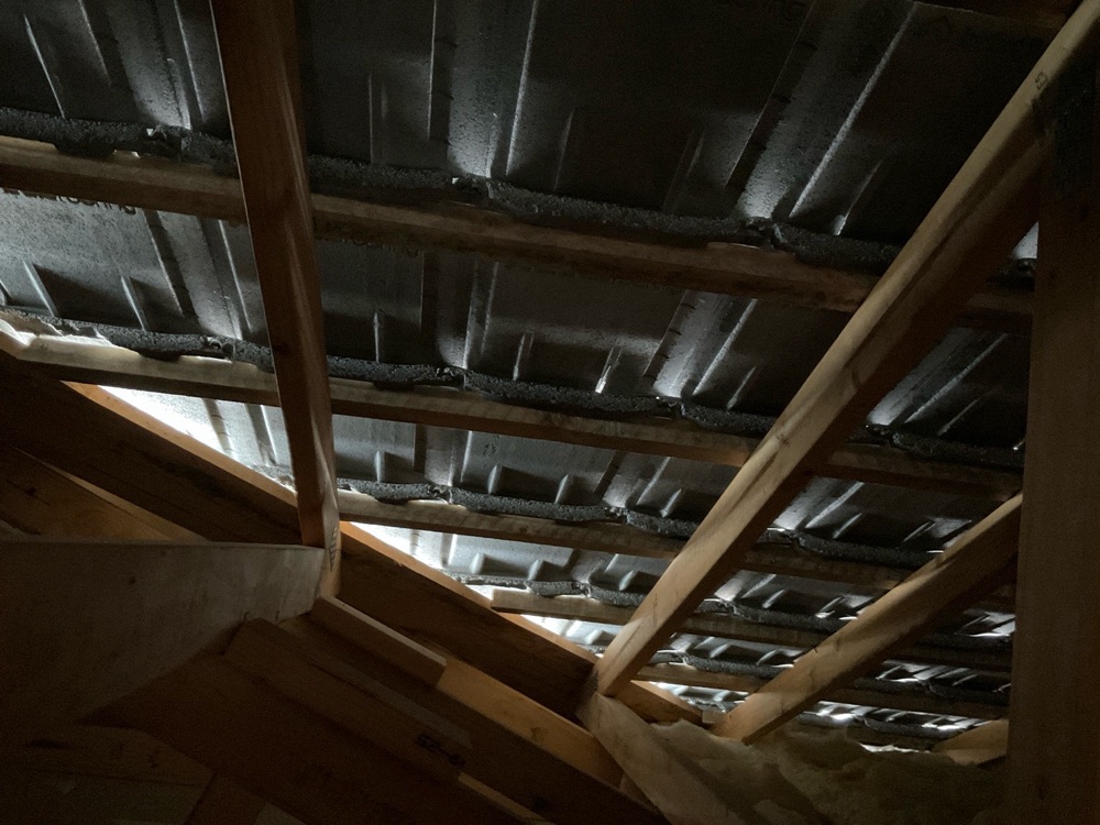 Broken tile seen from the roof space, Pakenham East