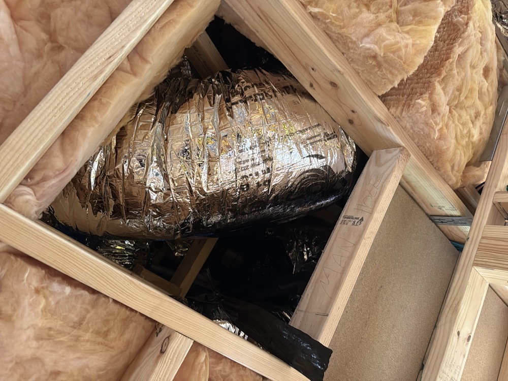 Roof access hatch blocked by ductwork, Pakenham East